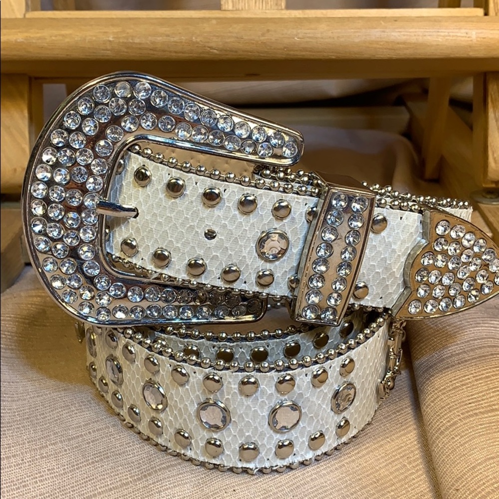 Statement studded belt w/anchor embellishments